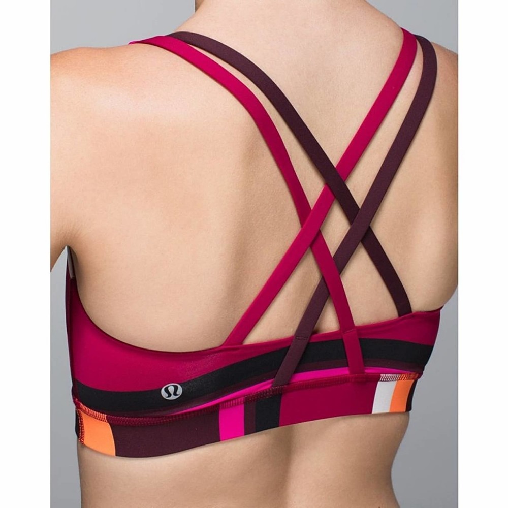 Lululemon Energy Bra in Blossom Stripe Bumble Berry Ghost - Picture 3 of 10